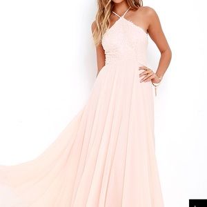 Blush pink maxi formal dress